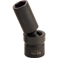 Gray Tools – Prise de 9/16 x 1/2 (po) à 6 pans, longueur profonde, douille à joint universel, noir-Taille : 9/16 po