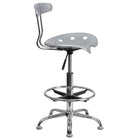 Flash Furniture – Tabouret de dessinateur éclatant de 30,5 po avec siège tracteur, argenté (LF215SILVER)-Siège de tracteur moulé pour confort