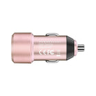 Powerology – Chargeur rapide de véhicule avec double port USB 4A, métallique, or rose-Protection contre le surchauffement