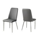 Monarch Specialties - 1035 Chaise - Simili-Cuir Gris/Chrome - Paquet de 2-Parson
