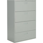 Staples - Classeur latéral à 4 tiroirs, gris-Pour dossiers de format lettre et légal