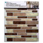 CTG Brands Multi Rectangular Tile, 10" x 10", Brown, 6 Pack-Polyvalent: utilisez les collants muraux pour dosseret à peler et coller pour les murs d'évier de cuisine, le dosseret de salle de bain, les murs de chambre à coucher, la buanderie, l'escalier ou sur toute autre surface plane non poreuse