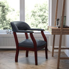 Flash Furniture – Chaise de conférence en vinyle BZ105NVY avec accoudoirs fixes, marine-Garniture tête de clou en laiton