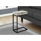 Monarch Specialties - 3407 Table D'Appoint - Metal Noir/Faux Bois Gris/Tiroir-Tiroir pratique coulissant qui glisse de chaque côté idéal pour accessoires