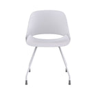 Humanscale - Chaise de bureau Trea - Blanche-Le rebord arrondi de l’assise de la chaise Trea réduit la pression dans le creux des genoux. Son dossier profilé pivote légèrement pour suivre la rotation intuitive du bassin, en épousant les courbes du corps pour un meilleur soutien lombaire. L’utilisateur est libre de ses mouvements, sans avoir recours à aucun mécanisme ou réglage.