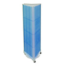 Azar Displays – Présentoir de sol à panneaux perforés sur 3 côtés et à roulettes, 60 x 16 po, bleu (700451-BLU)-Le présentoir est préassemblé