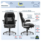 Serta - Fauteuil de direction Brinkley SMT, 27 1/2 po l x 30 po P x 43 po à 46 po H - Noir-Roulettes doubles pour le déplacement