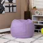 Flash Furniture – Fauteuil poire solide pour enfants, petits pois, croisé de coton, bleu lavande-Rembourrage en coton sergé