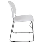 Flash Furniture - Chaise ultra-compacte empilable blanche de la série HERCULES avec une et cadre enduit de poudre argentée-Capacité de poids de 880 lb