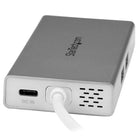 StarTech ® Adaptateur multiport USB-C pour portatifs, argent et blanc (DKT30CHPDW)-Fournit une sortie vidéo HDMI Ultra HD 4K (3840 x 2160p) avec une fréquence de rafraîchissement de 30 Hz, deux ports USB 3.0 et un port Gigabit Ethernet