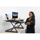 Rocelco - Support de bureau réglable pour clavier assis/debout de 46 po avec tapis anti-fatigue - Noir-Le DADR46 peut contenir 3 moniteurs, un ordinateur portable et plus encore