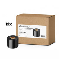 IntekView - Ruban à transfert thermique cire - 2,36" x 1476' - Centre 1"- Paquet de 12-Qualité premium, impressions nettes et précises