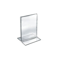 Azar Displays – Porte-affiche vertical recto/verso en acrylique sur pied, 8,5 x 5,5 po, transparent, 10/paquet (152733)-Ce porte-affiche sur pied est idéal pour les présentoirs de tables de restaurants et pour les comptoirs d’accueil dans les hôtels