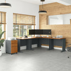 Bush Business Furniture - Classeur mobile à 3 tiroirs Cubix de, cerisier naturel/ardoise-La collection Series A permet d’optimiser n’importe quel espace avec des options de configurations infinies et de nombreux finis deux tons pour un style qui vous convient