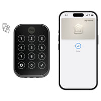 Yale - 450 Assure Lock 2 Plus avec clés Apple Home - Suède noir-À l'aide des touches d'accueil Apple, une simple pression avec votre iPhone ou Apple Watch suffit pour verrouiller ou déverrouiller votre porte