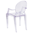 Flash Furniture – Chaise Ghost avec accoudoirs, fini cristal transparent, 4/ensemble -Siège profilé