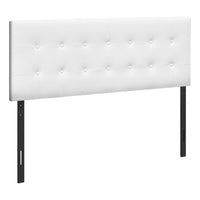 Monarch Specialties - 6002Q Lit Queen Tete De Lit Simili - Cuir Blanc-Tête de lit bouton touffeté et rembourré en similicuir blanc