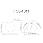 Dainolite - Lampe de table à incandescence contemporaine Folgar, 1 lumière, laiton vieilli et verre opale-Compatible LED