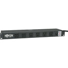 Tripp LiteMD – Barre d’alimentation pour bâti RS1215RA à 12 prises avec cordon de 15 pi, noir-Prises placés à droite des angles avec broche de sol dans le bas pour accueillir des transformateurs encombrants