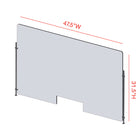 Mark Maker Rod Sneeze Guard - Acrylique transparent 1/4"-panneau de 47,5"Lx31,5"H- ensemble de tiges de 24"H - passage de 4"x12"-Fabriqué à partir d'acrylique transparent de 1/4".