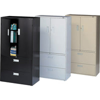 ProSource - Armoire Multi-Stor, grise-Grande armoire à usages multiples à deux portes avec charnières 