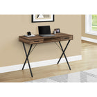 Monarch Specialties - 7794 Bureau 42 po - Faux Bois Brun/Metal Noir-Bureau de fabrication solide qui apporte une touche d'élégance à votre espace de travail à domicile de votre petite maison, appartement ou condo